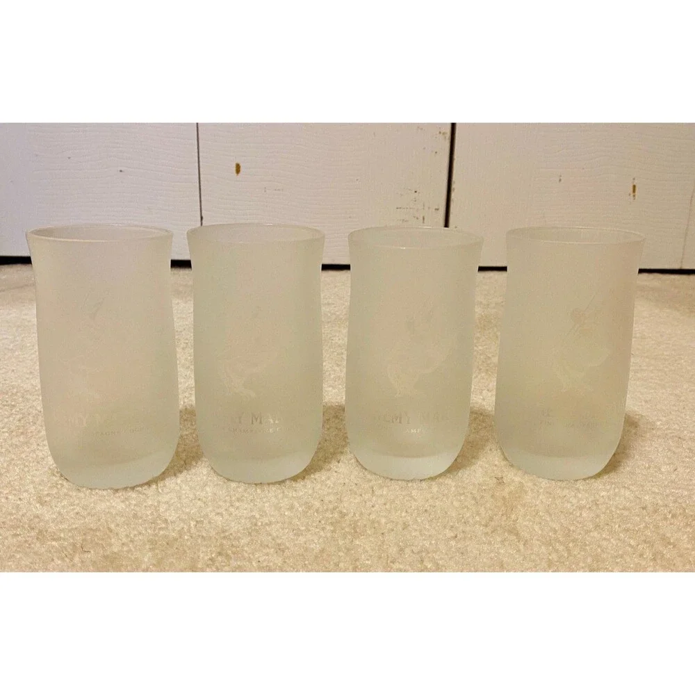 REMY MARTIN (4) Fine Champagne Cognac Frosted Glasses Collectible